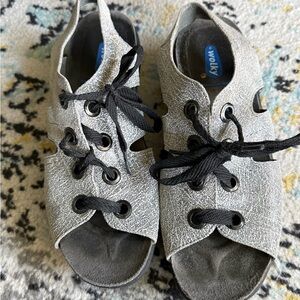 Wolky Black and Gray Sandals
